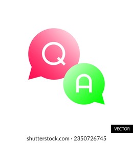 Q and A, Question and Answer vector icon in flat style design for website design, app, ui, isolated on white background. EPS 10 vector illustration.