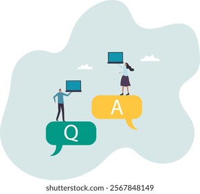 Q and A, question and answers, FAQ frequently asked question, information or solution to solve problem, resolution or advice concept,business concept.flat character.