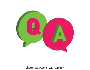 Q and A. Questions and answers, 3d vector illustration
