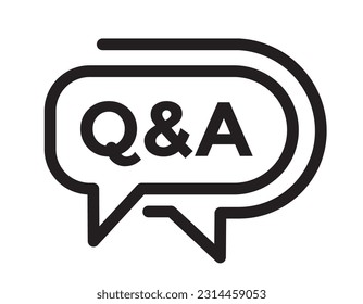 q and a, questions and answers, speech bubble, speech balloon, vector illustration 