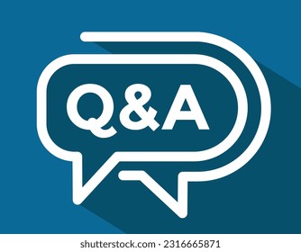 q and a, questions and answers, speech bubble, speedh baloon, vector illustration 