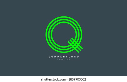 Q iniciales abstractas símbolo de texto de letra monograma diseño del logotipo del alfabeto