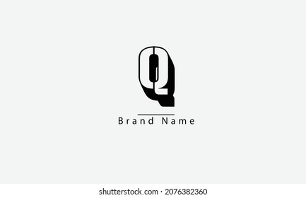 Q abstract vector logo monogram template