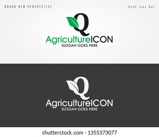 Q Agriculture Letter icon. Q Modern agriculture letter logo.