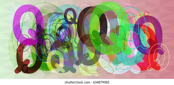 Q Alphabet design vector