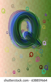 Q Alphabet design vector