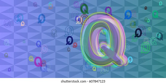 Q Alphabet icon background