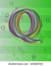 Q Alphabet icon template