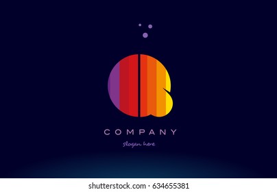 q alphabet letter colorful creative colors text dots creative company logo vector icon design template