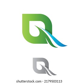 Q alphabet letter logo shaped leaf for branding and business. Vector illustration EPS.8 EPS.10