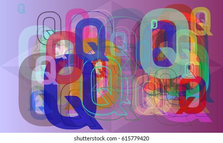 Q Alphabet pattern design