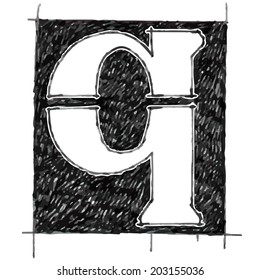 Q alphabet Sketchbook vector 