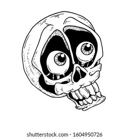 Q, ALPHABET SKULL VECTOR DESIGN, DRAWING STYLE