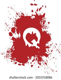Q - Alphabet mit Splash und Spray-Effekt und rotem Hintergrund.