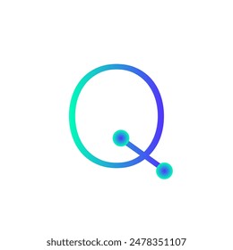 q alphabet tech logo gradient vector eps