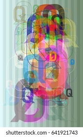 Q Alphabet template icon