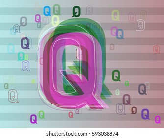 Q Alphabet texture design