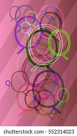 Q Alphabet vector background into digital type, vibrant booklet among kit