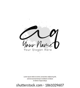 A Q AQ Initial letter handwriting and signature logo. Beauty vector initial logo .Fashion, boutique, floral and botanical