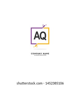 A Q AQ Initial logo template vector
