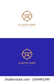 Q Auto company logo template.