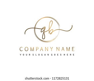 Q B Initial handwriting logo vector