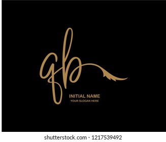 Q B Initial Handwriting Logo Template