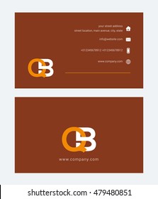 Q B Letter logo vector with Business card template