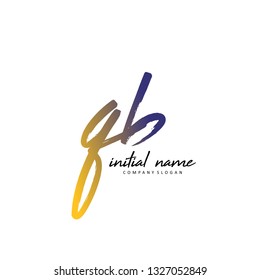 Q B QB Initial brush logo template vector