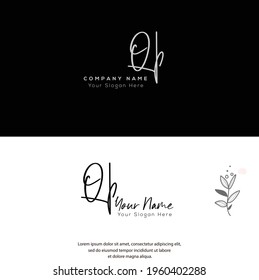 Q B QB Initial letter handwriting and signature logo. Beauty vector initial logo .Fashion, boutique, floral and botanical