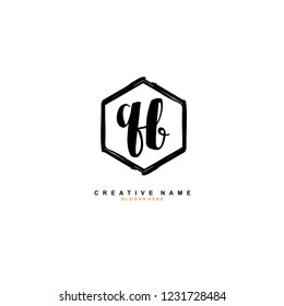 Q B QB Initial logo template vector