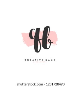 Q B QB Initial logo template vector