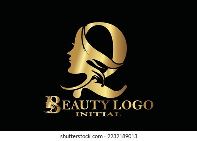 Q Beauty Letter logo template for your branding.
