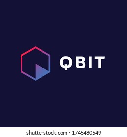 Q bit logo, q logo design, q logo template new q icon