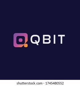 Q bit logo, q logo design, q logo template new q icon