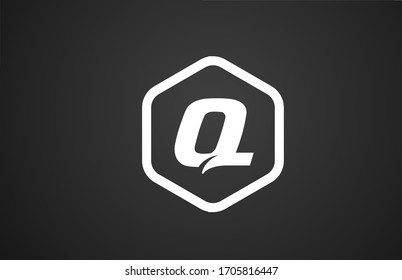 Q black and white alphabet letter logo icon design with rhombus for business and company