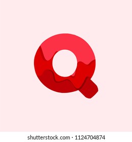 Q Blood Font Vector Template Design Illustration