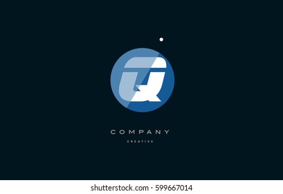 q blue circle dot big font alphabet company letter logo white design vector icon template 