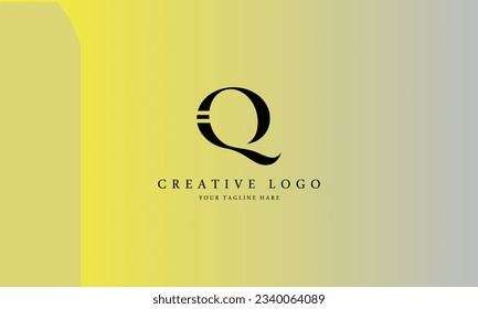 Q brand minimal professional creative black logo design for all kinds of business with gradient background template.