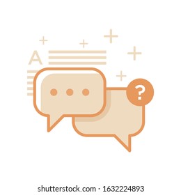 Q and A bubble chat flat illustration