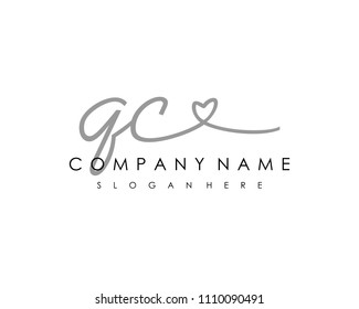 Q C Initial handwriting logo vector