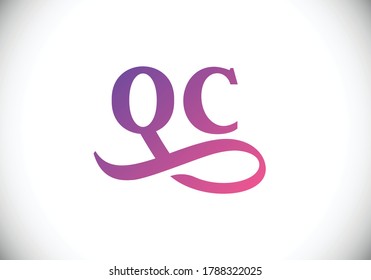 Q C Initial Letter Logo design, Graphic Alphabet Symbol for Corporate Business Identity