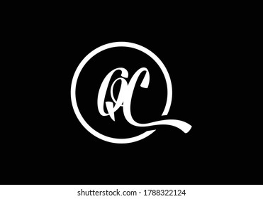 Q C Initial Letter Logo design, Graphic Alphabet Symbol for Corporate Business Identity