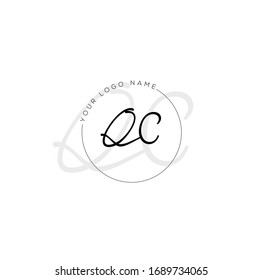  Q C QC Initial letter handwriting and signature logo.	
