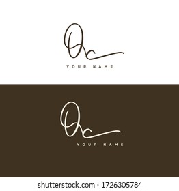  Q C QC Initial letter handwriting and signature logo.	