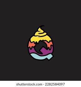 q from cake vector alphabet and number