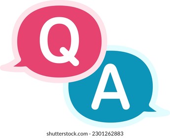 Q and A callouts isolated vector illustration.