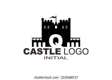 Q Castle Letter Logo Vorlage für Ihr Branding.