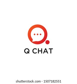 Q chat app logo design concept.