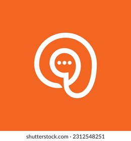 Q Chat Message Creative Logo Design Vector
